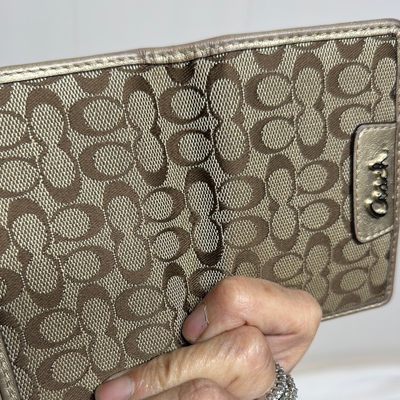 Coach Brown and Cream mini trifold Wallet - Picture 8 of 10